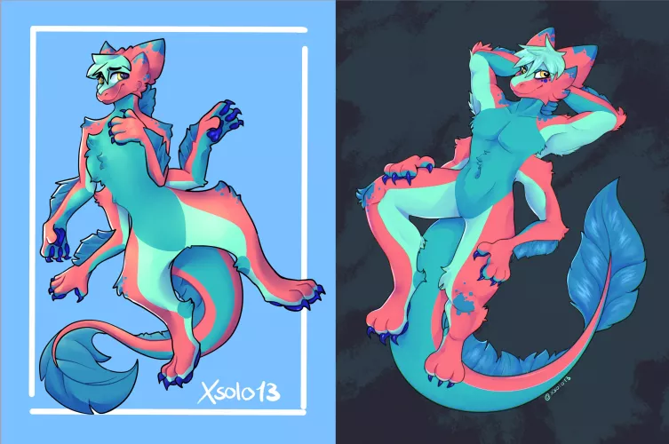 I redrew one of my first artworks I posted on here two years ago :3