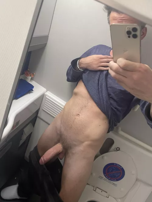 Long haul flight, so I cranked one out in the lavatory [33]