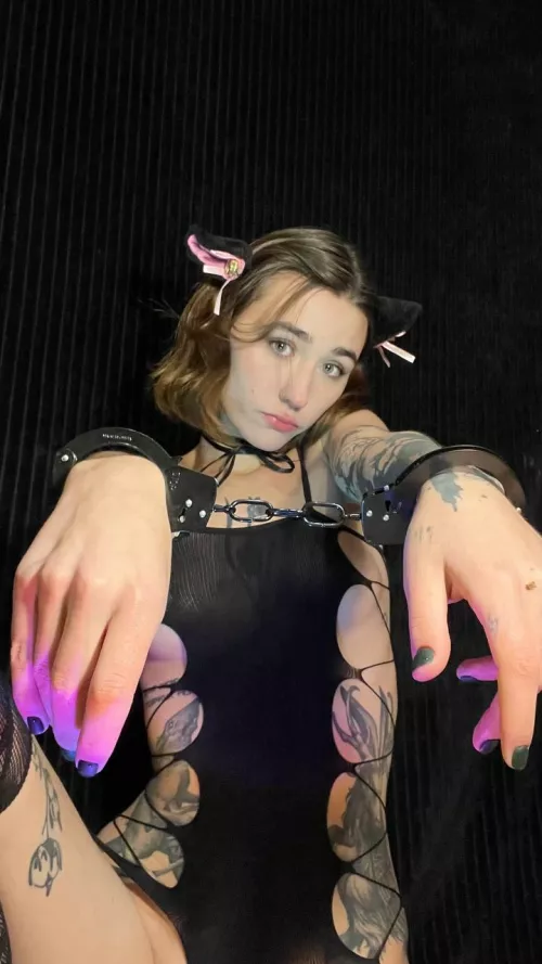 My hands are cuffed, so do whatever you want to me, Master. [F]