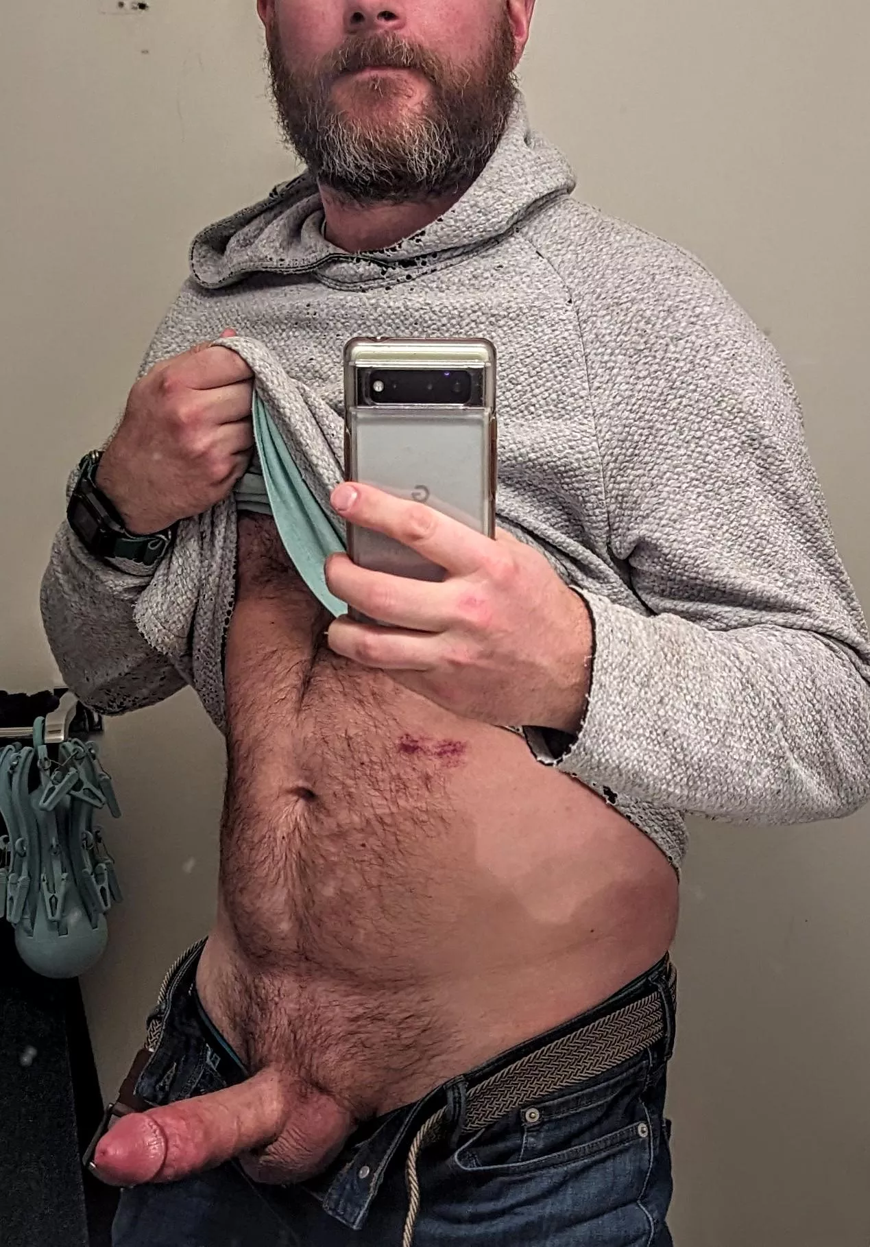 Too cold to get fully naked. Come warm me up?