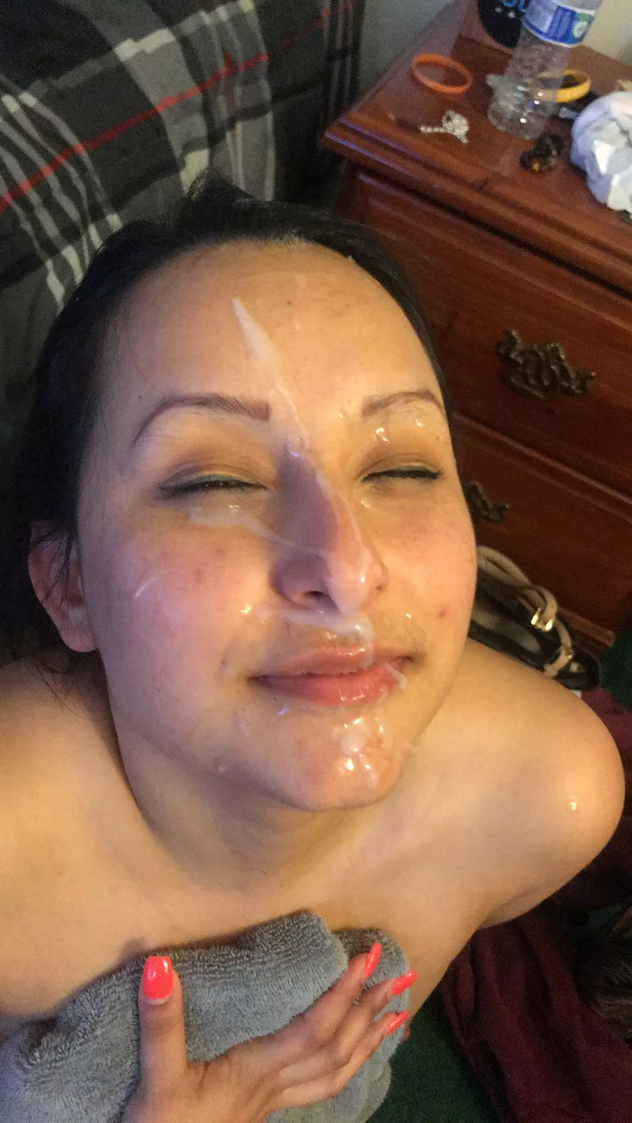 Wife all covered up with cum