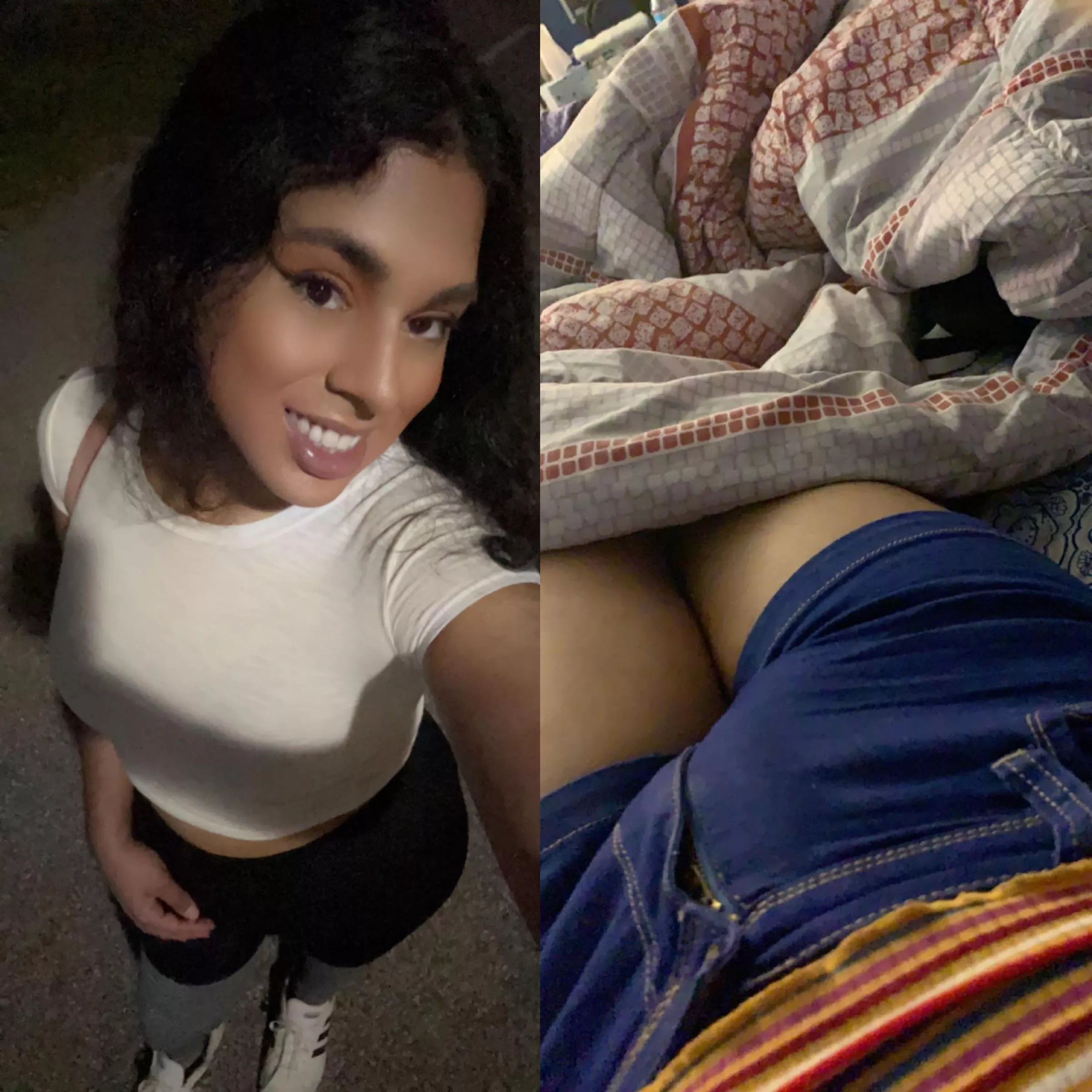 a feminine latina tgirl w a nice bulge. do you like ?