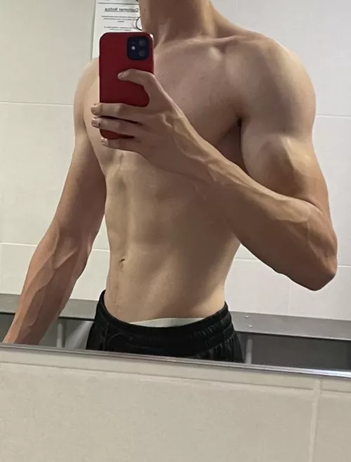 Another gym selfie with my veins popping. Would you touch them?