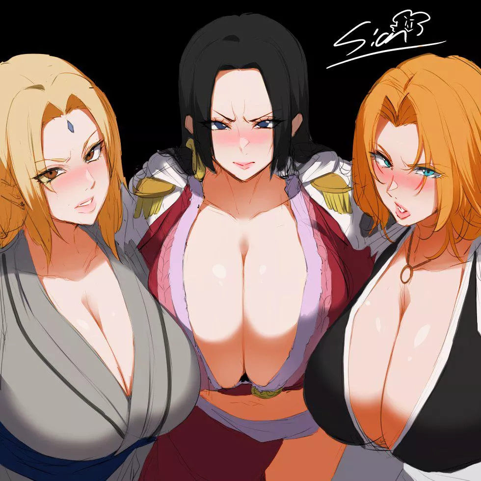 Big 3: The Trio Of Big Breasts MILF: Tsunade, Hua Hancock, And Rangiku (Naruto X One Piece X Bleach) Which MILF Are You Choosing?