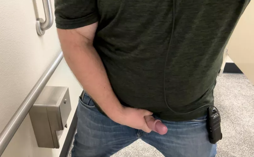 Hard at work thinking about dicks hanging next to me at the urinal.