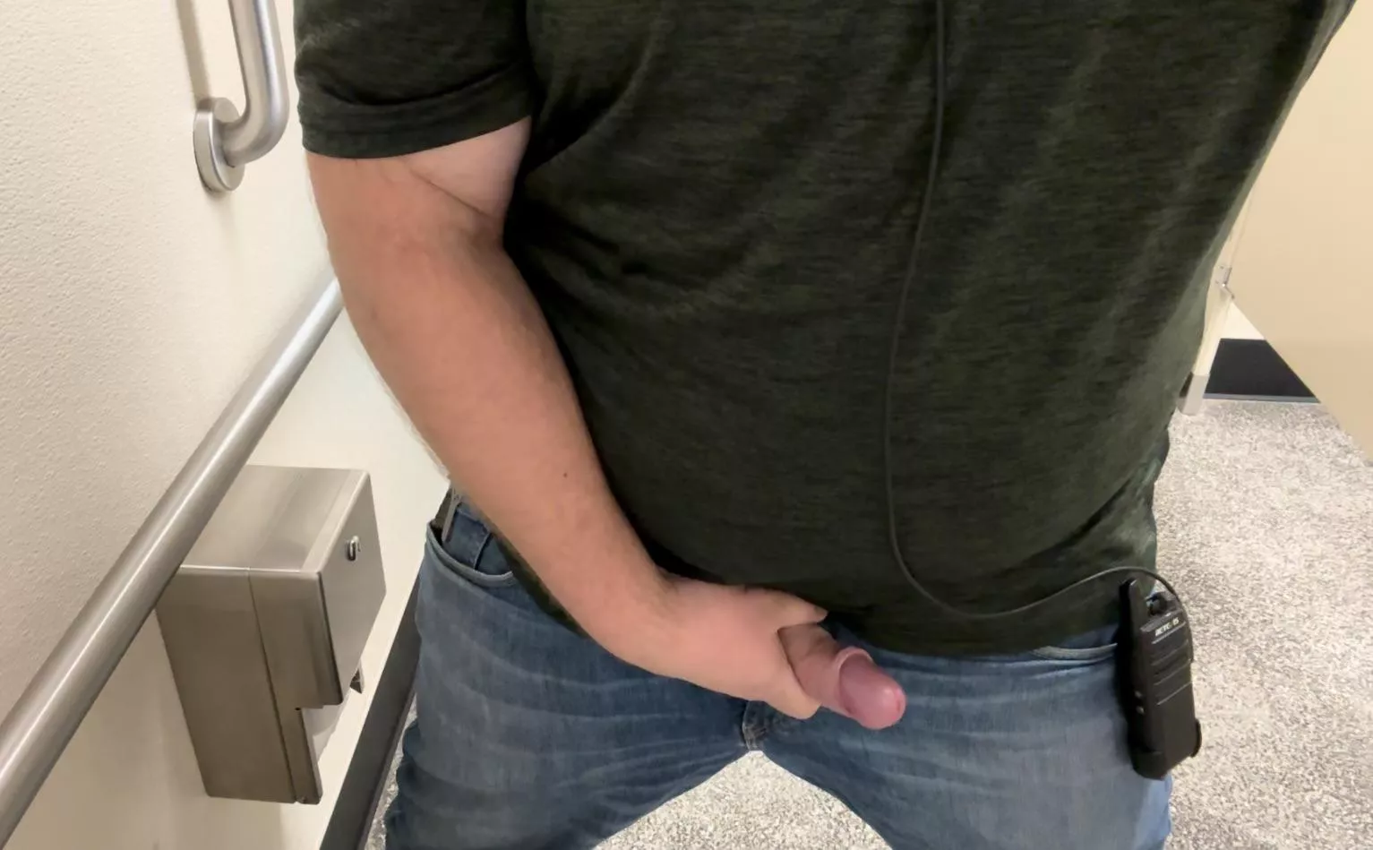 Hard at work thinking about dicks hanging next to me at the urinal.