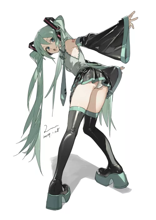 Hatsune Miku from behind