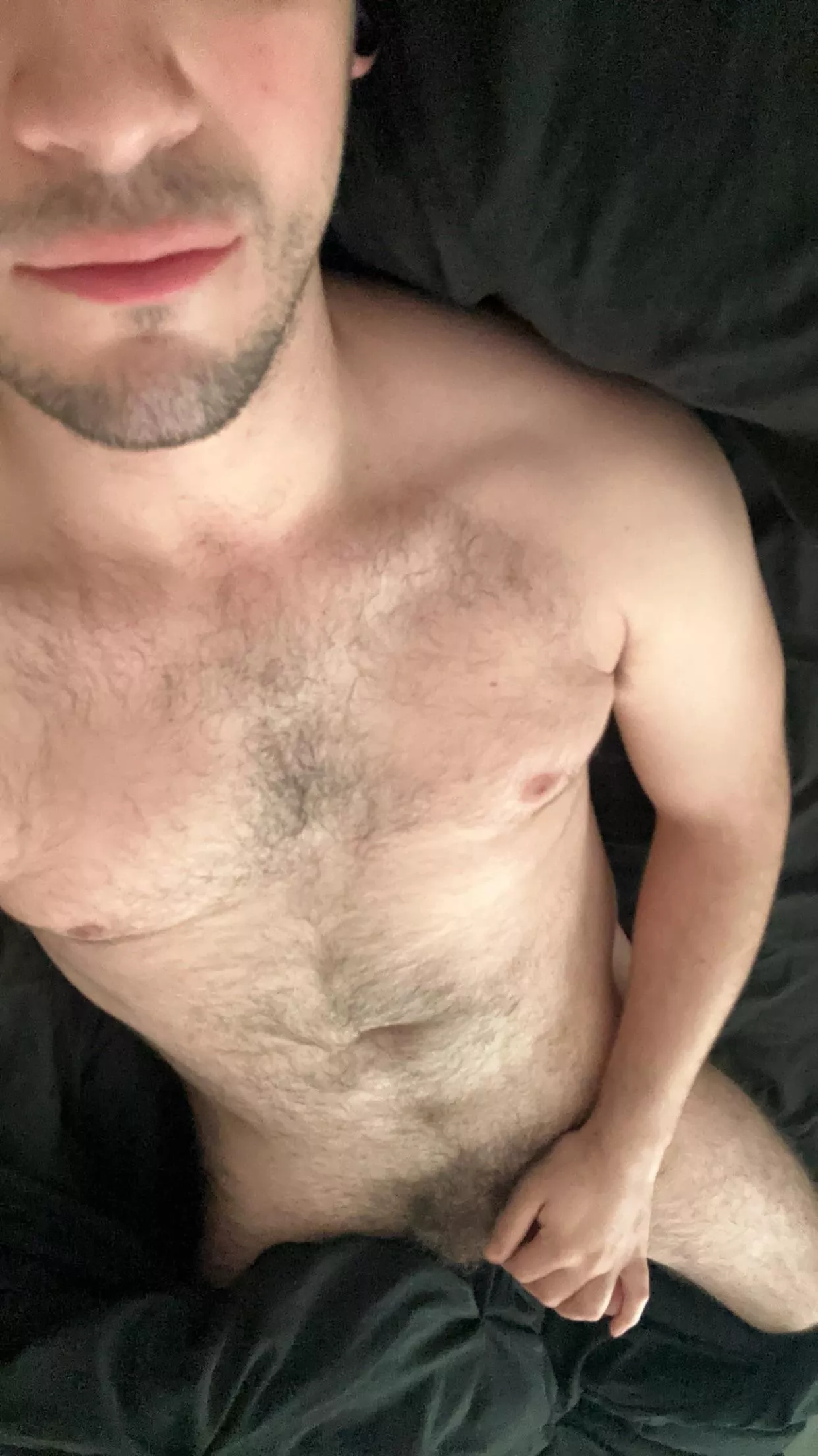 Hungover af. We’re not leaving bed until both of us cum. 😈