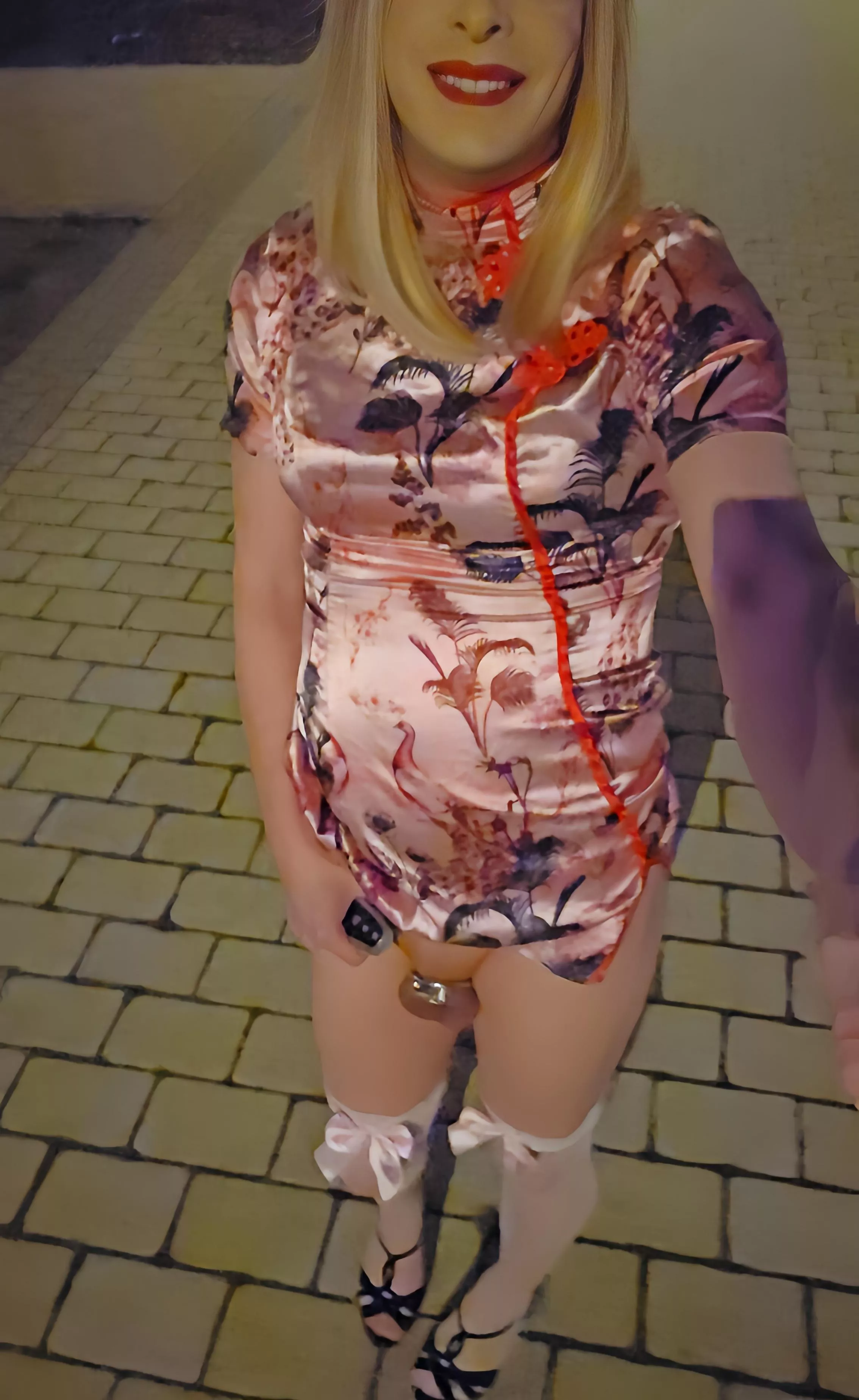 It's not the best pic, but I felt really slutty going for a walk through a public park at night 🤭