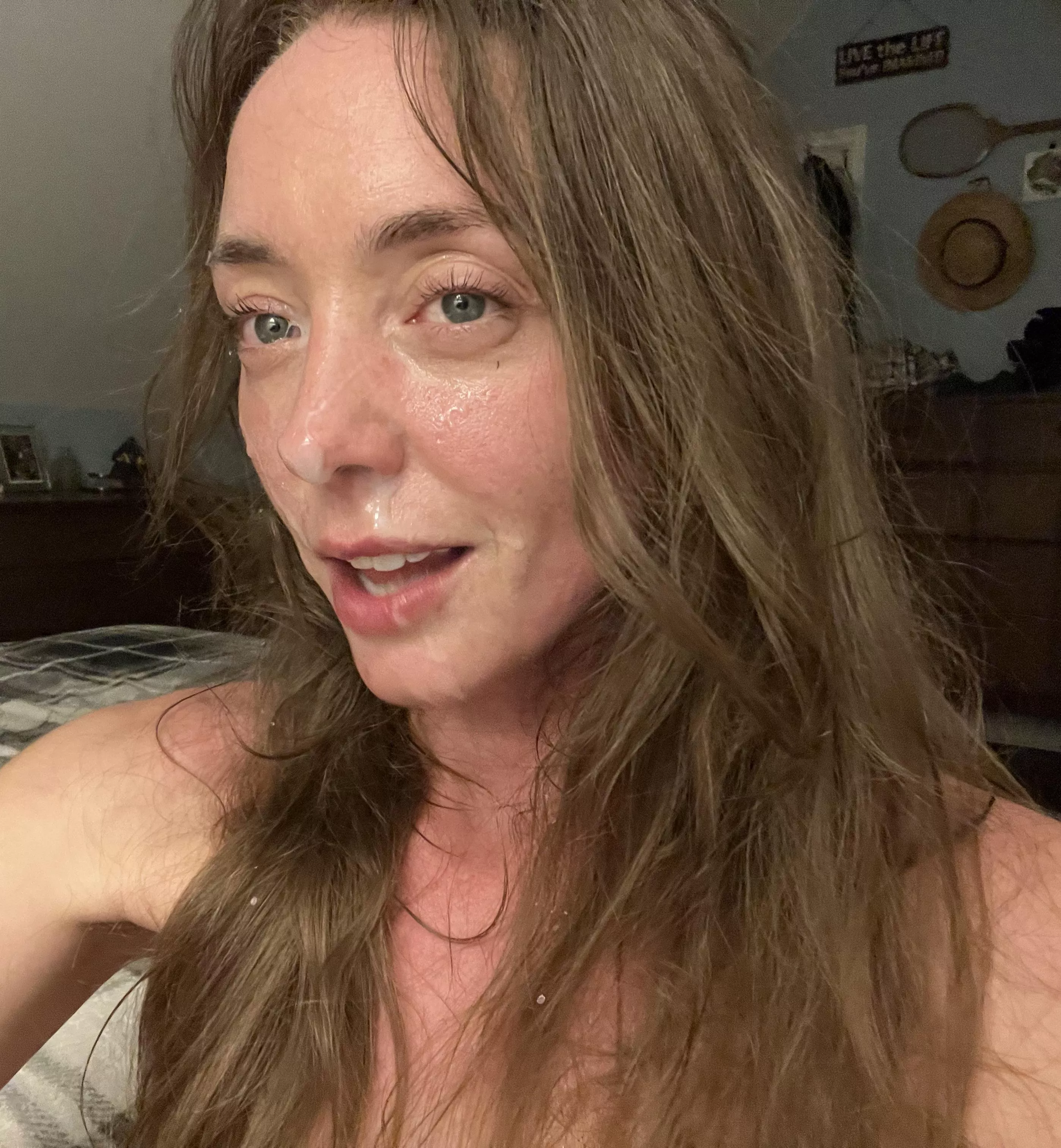 Rubbing myself with all the his cum