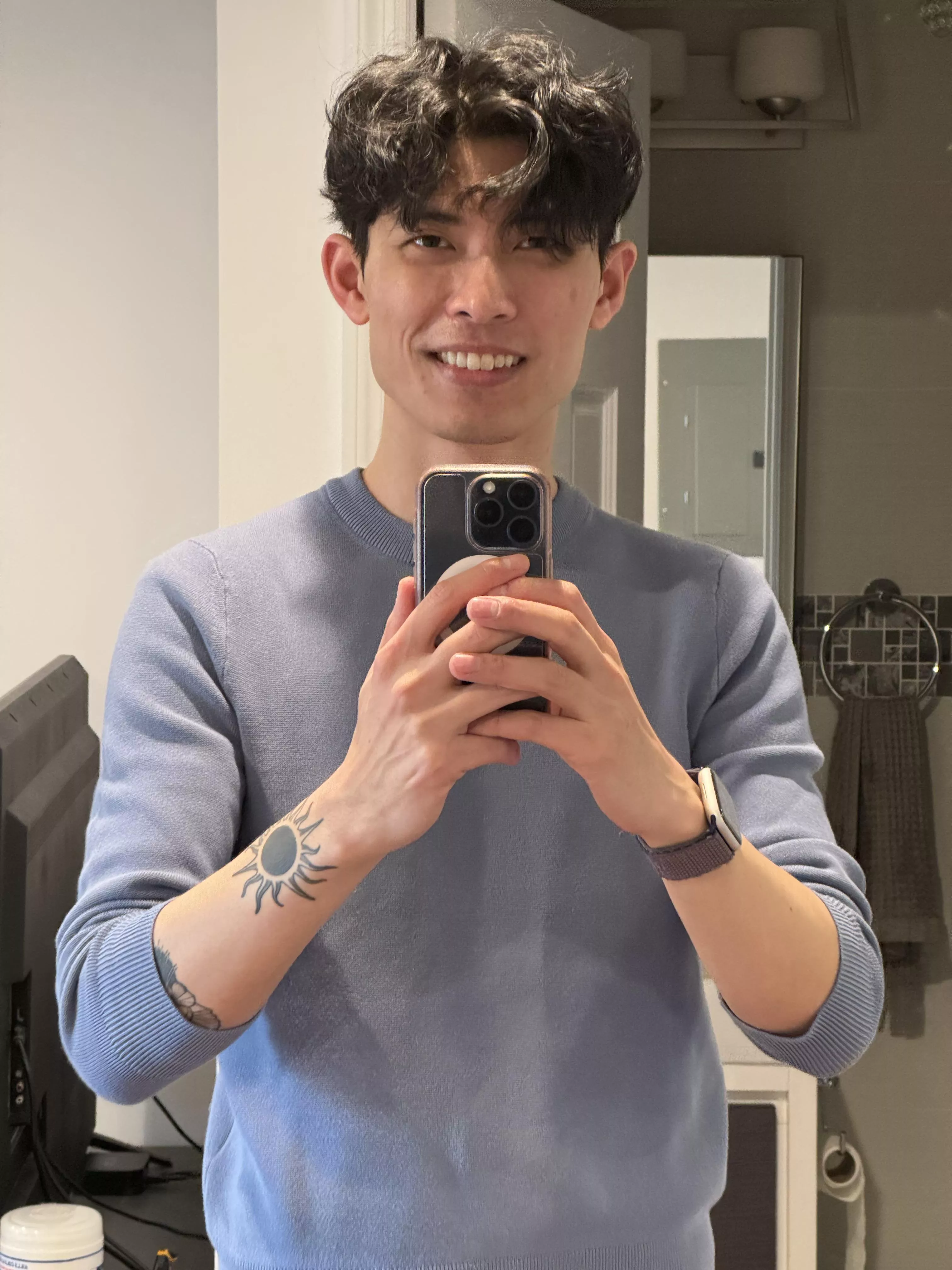 Trying a wave perm for the first time. I think I like it!