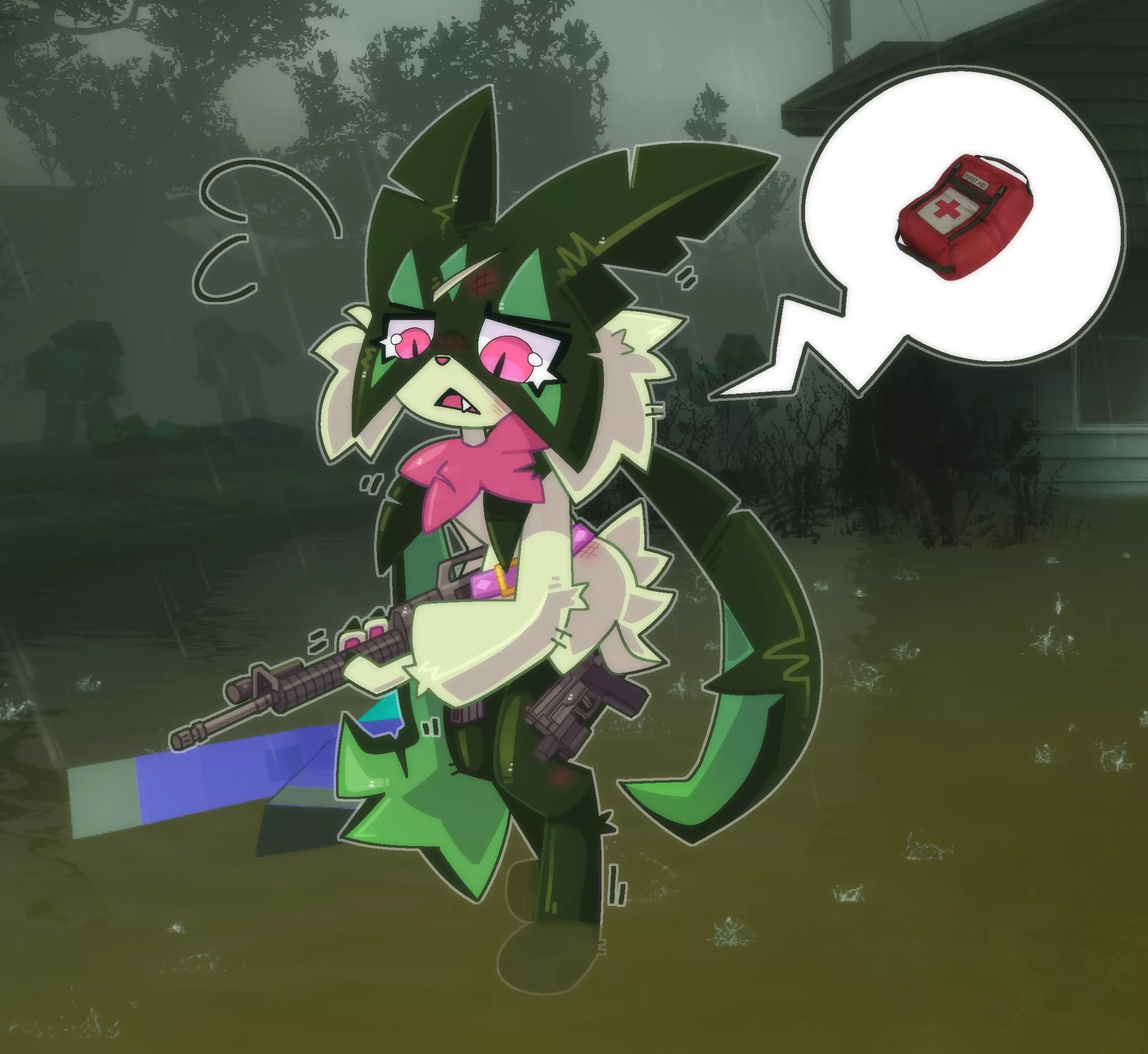 you gonna help her out or are you gonna have to find another meowscarada in a closet later (art by me @fridgenstuffs on twitter)