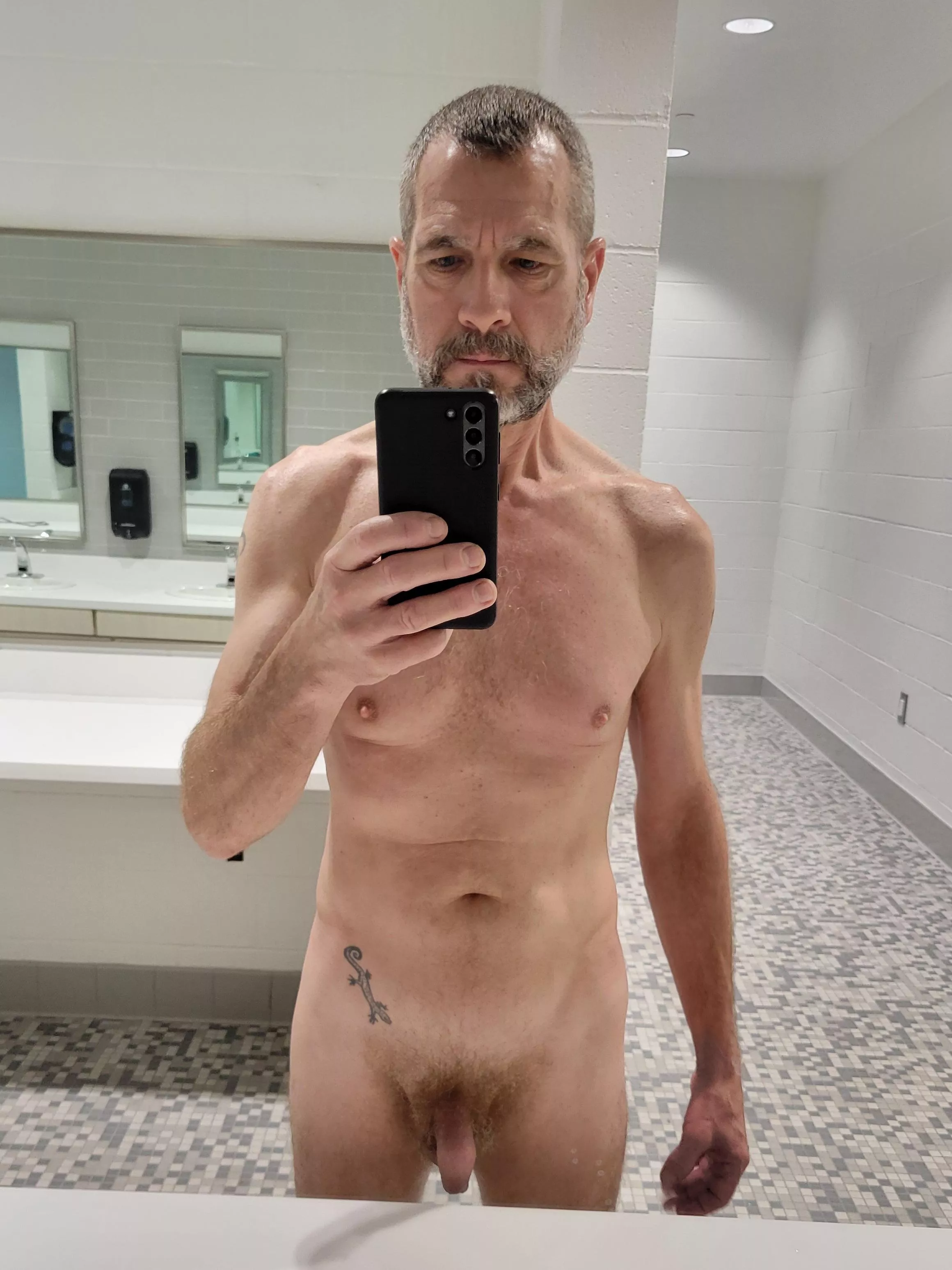 59 year old daddy in the locker room.