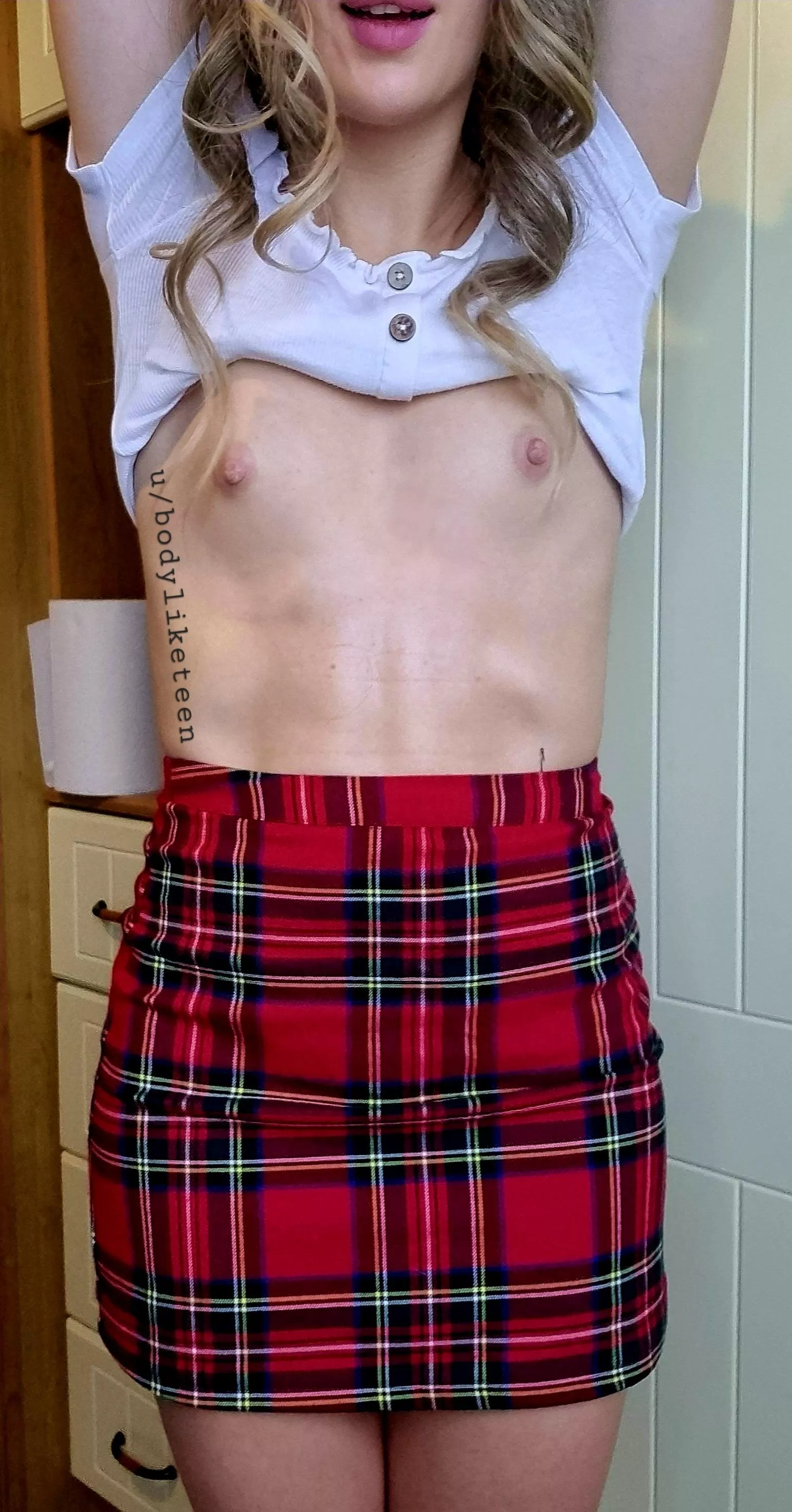 Are you staring at my flat chest now ? <3