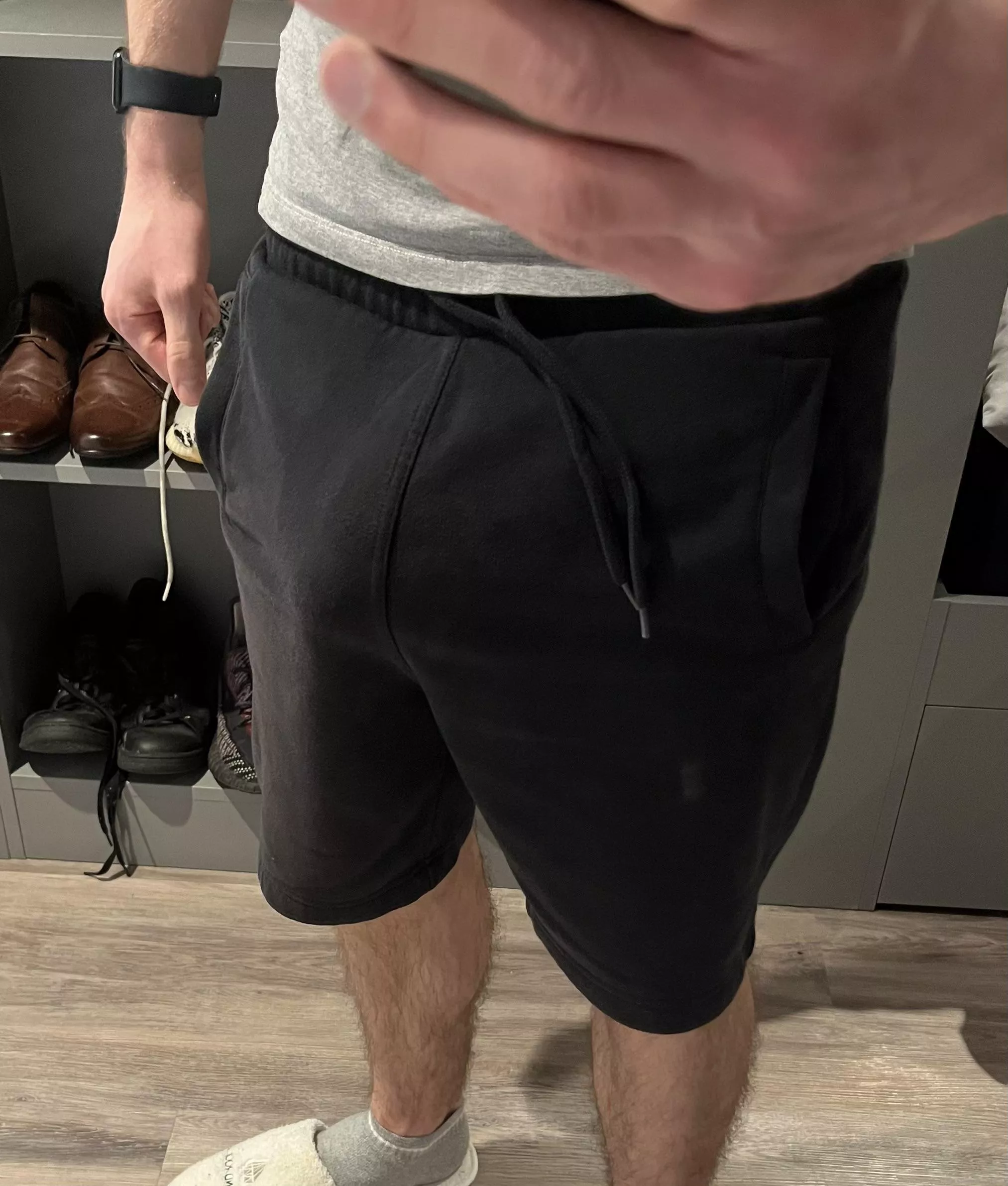 Black shorts hide it well