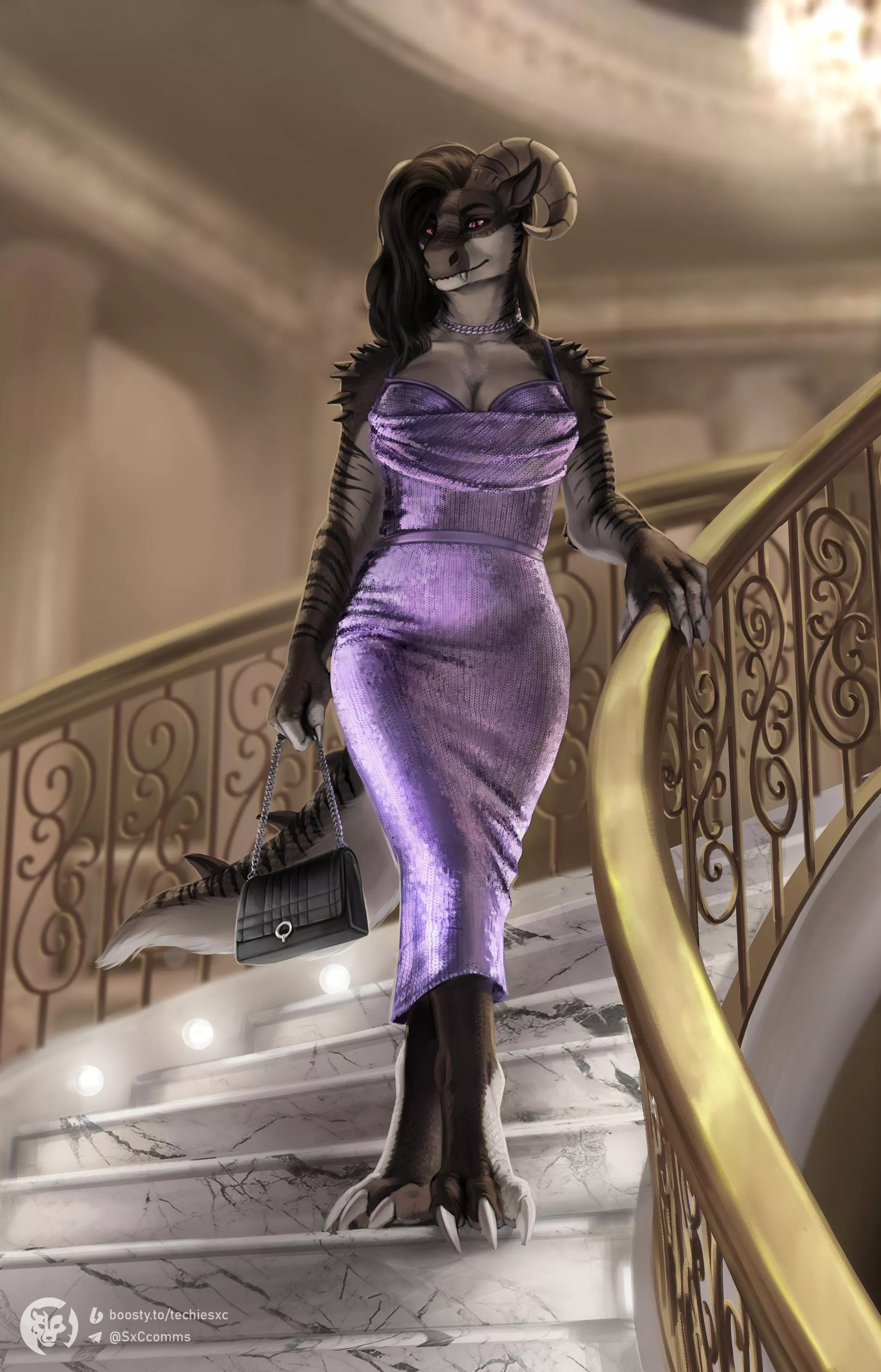 Delightful evening | YCH | art by me, @SxCcomms (telegram)