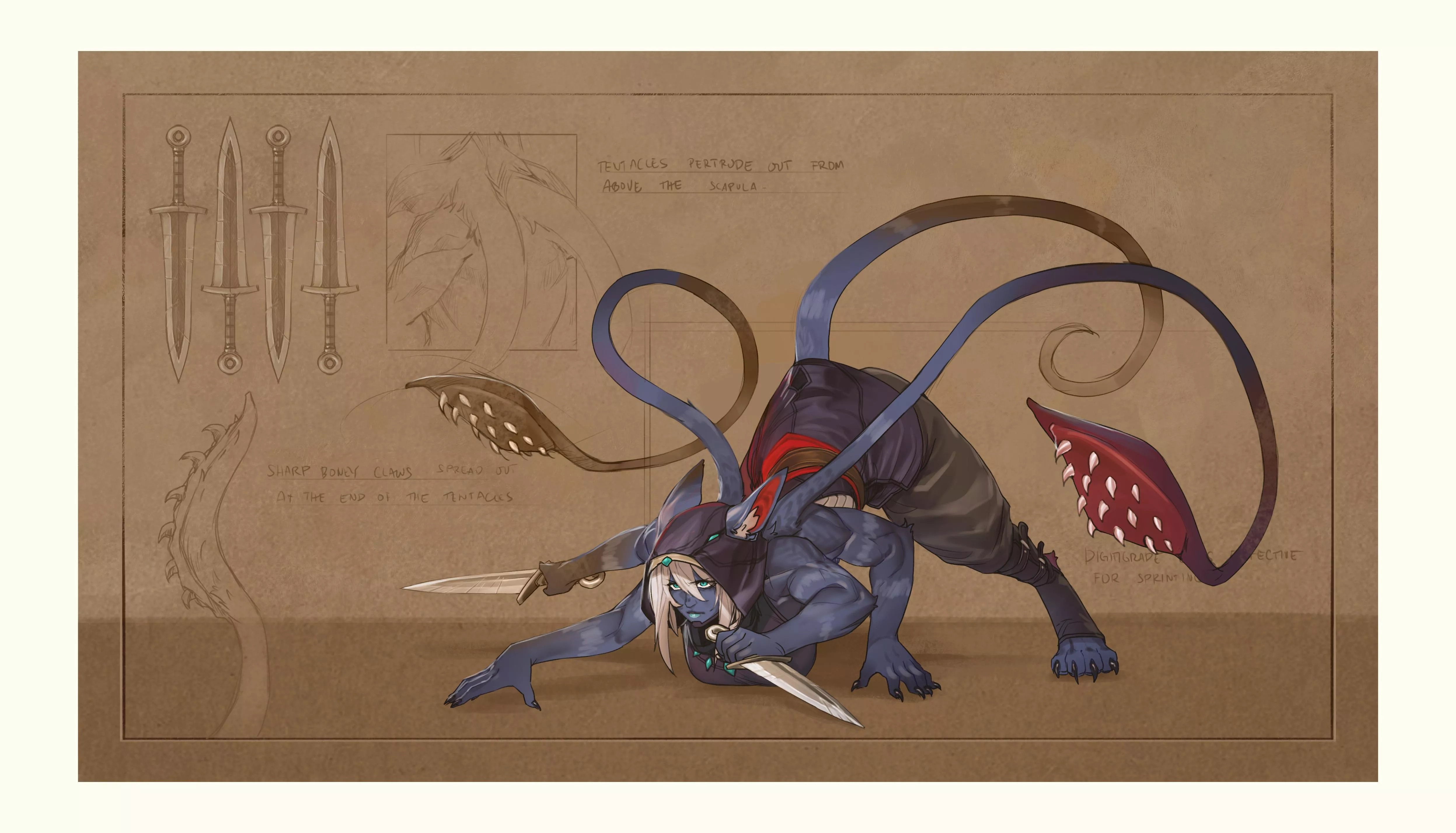 Displacer beast, but monstergirl