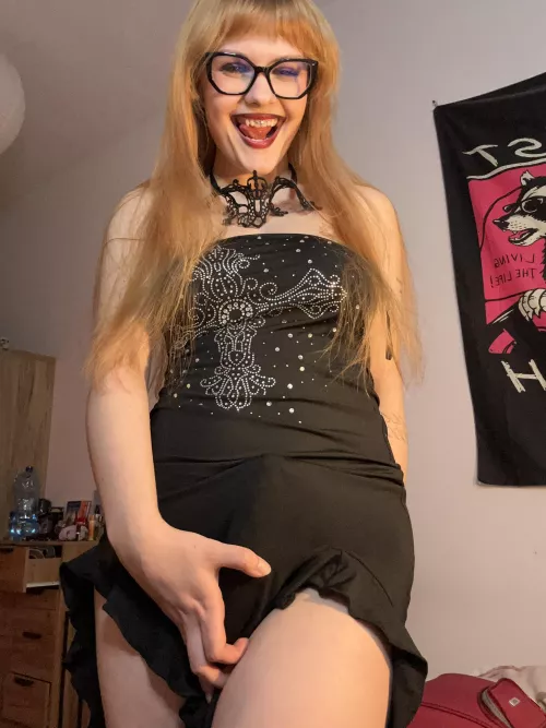 imagine him slowly falling out of my dress