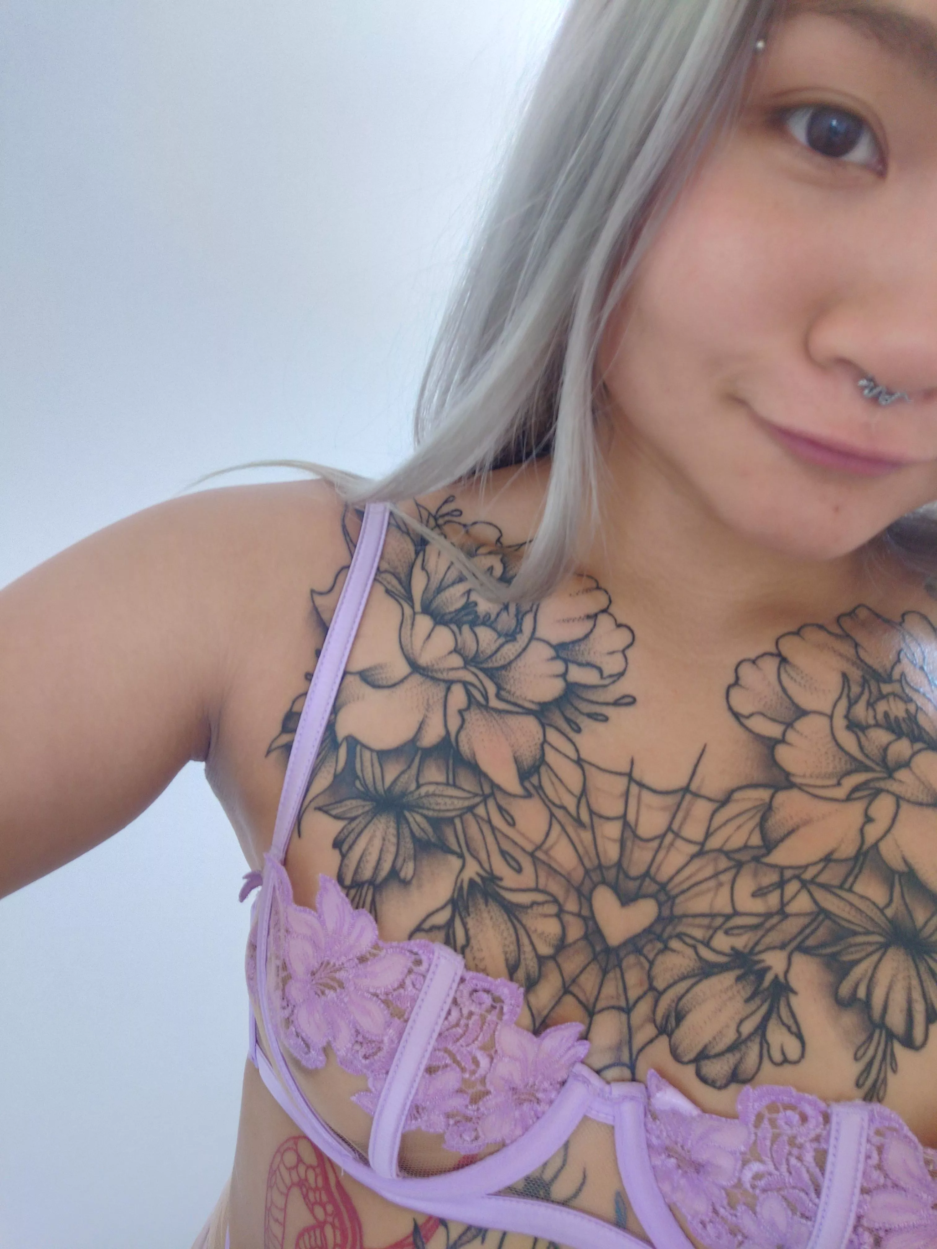 Lilac lingerie + tattoos is such a vibe