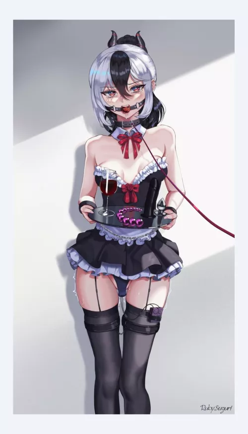 Love to leash my shy maid when we have visitors