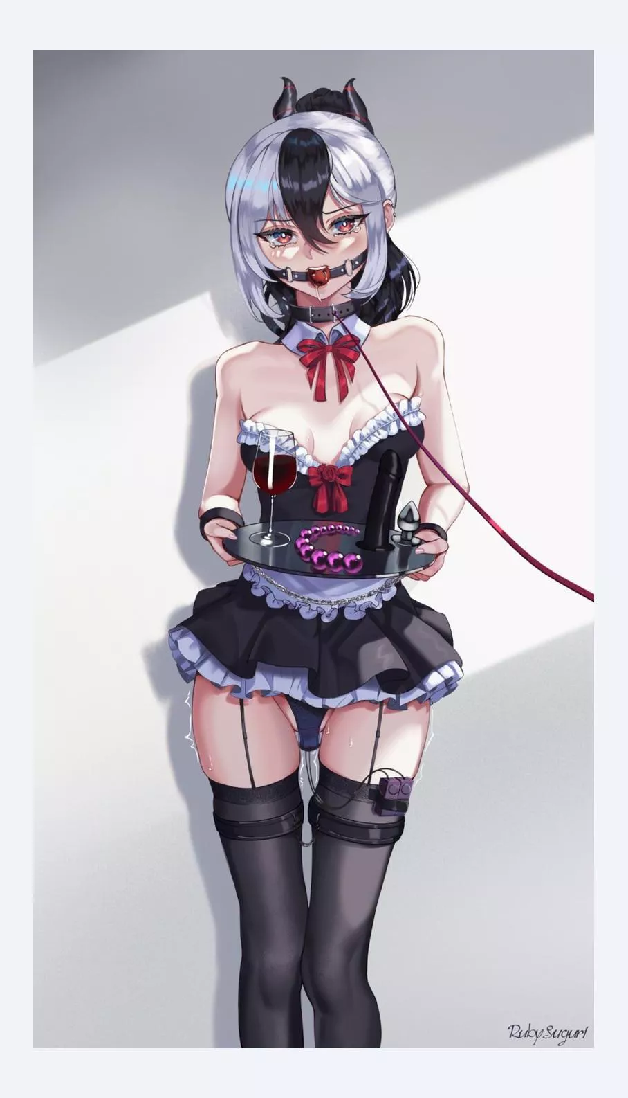 Love to leash my shy maid when we have visitors Love to leash my shy maid when we have visitors