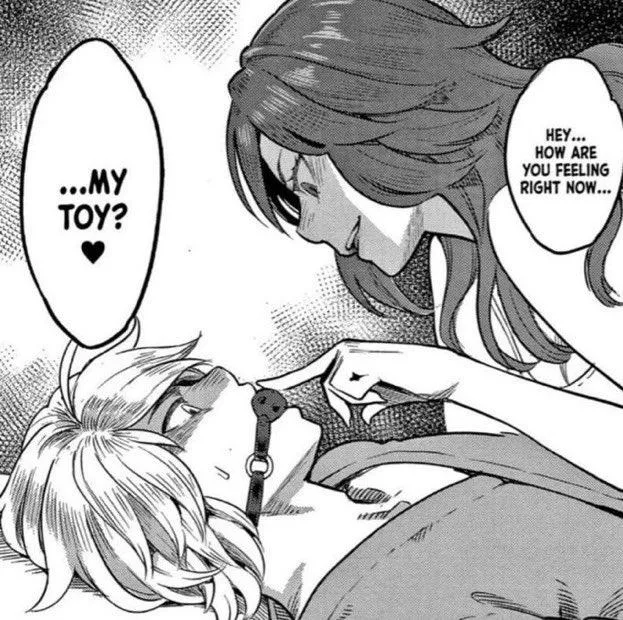 What's with that face, my dear? Mommy will take good care of her little toy~ (Source in comments)