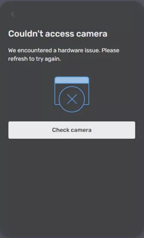 Affiliate Verify Identity gives this error, tried on couple different devices, but I'm still getting this error, can anyone help me?
