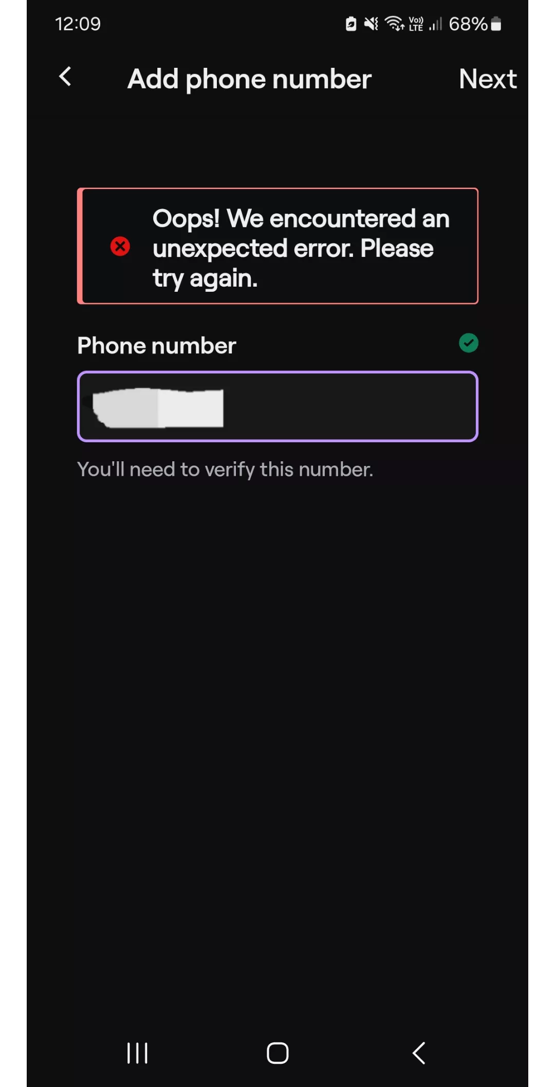 Can't Verify Phone Number?