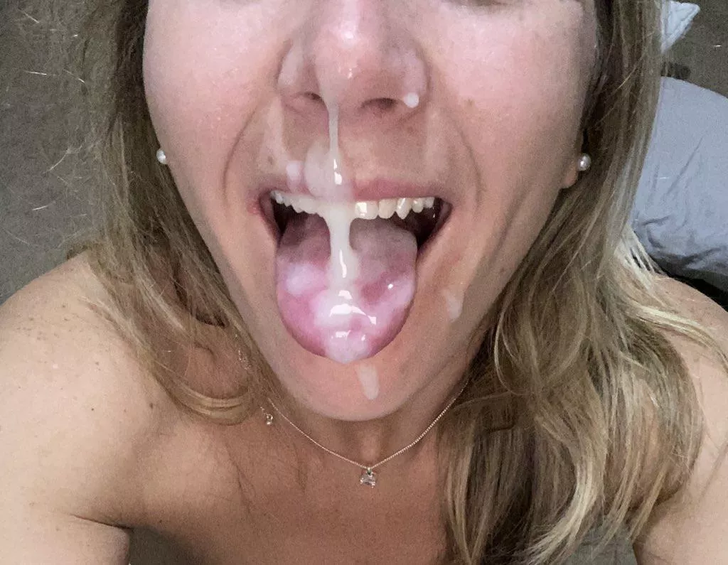 Cum covered lips for you to kiss