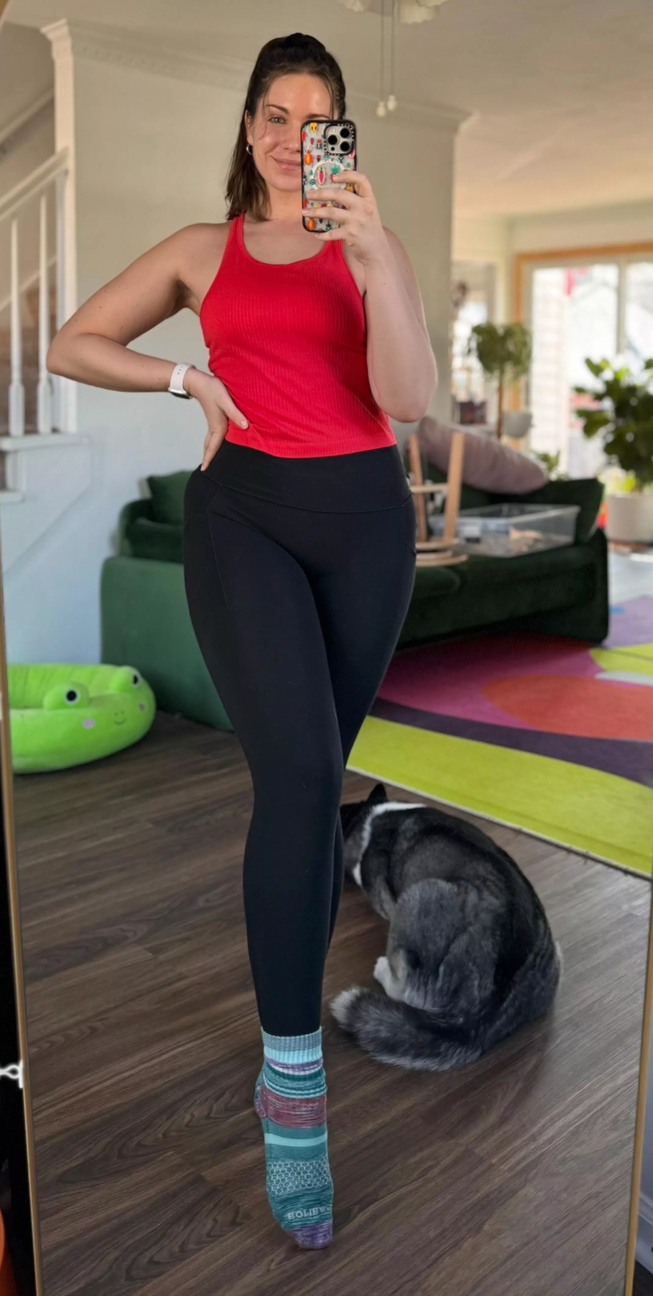 Legs in yoga pants