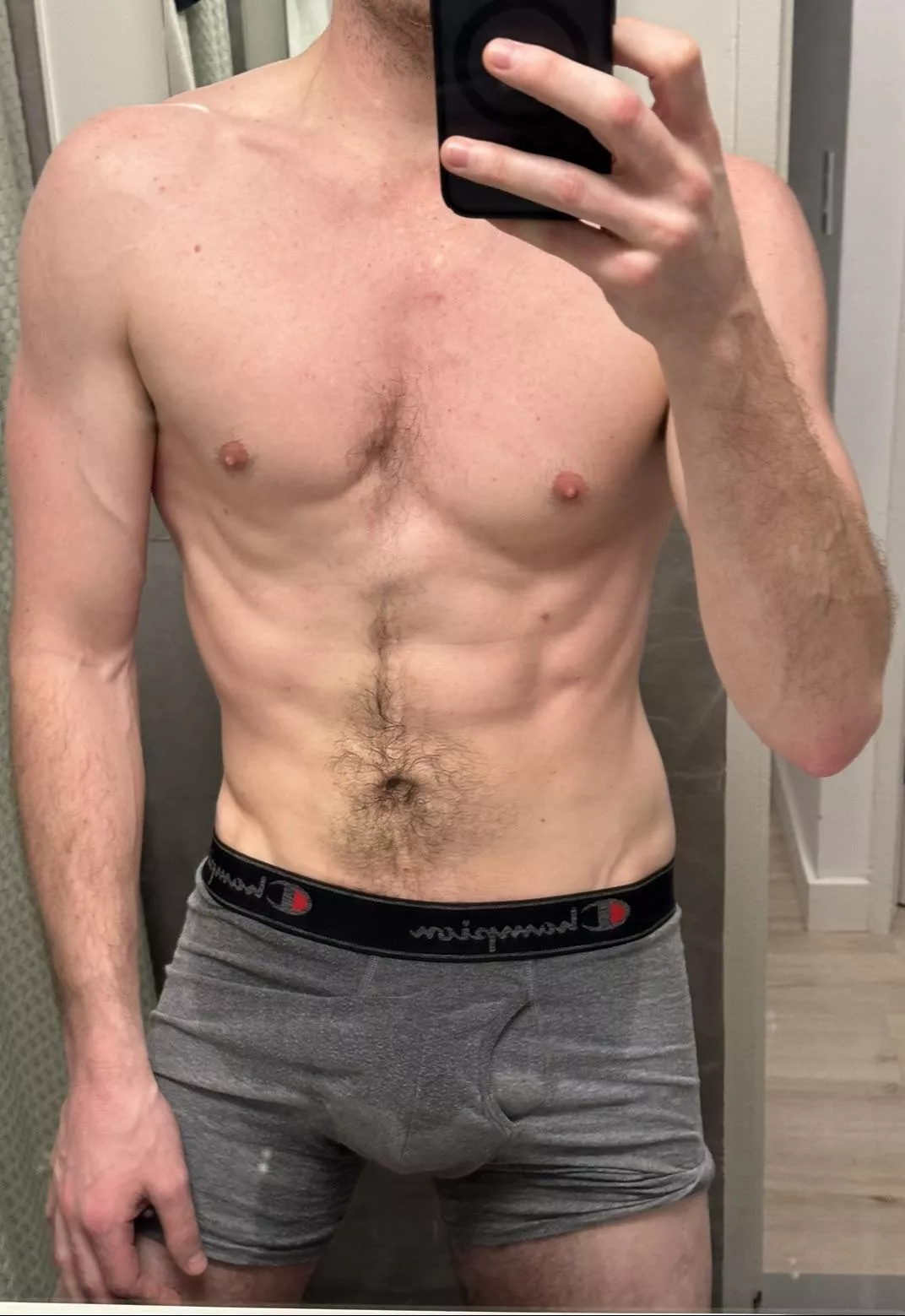 Still sweaty from working out