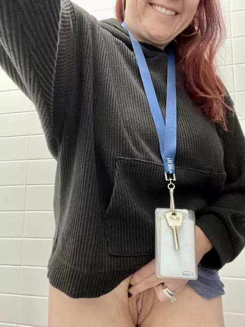 Teacher's clit is playing peek-a-boo!