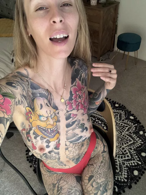 That blonde tattoo slut
