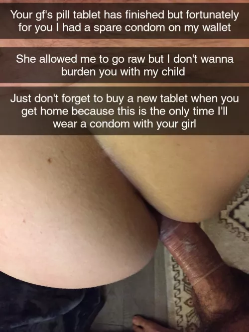This is the only condom he has so you better get home before they fuck again