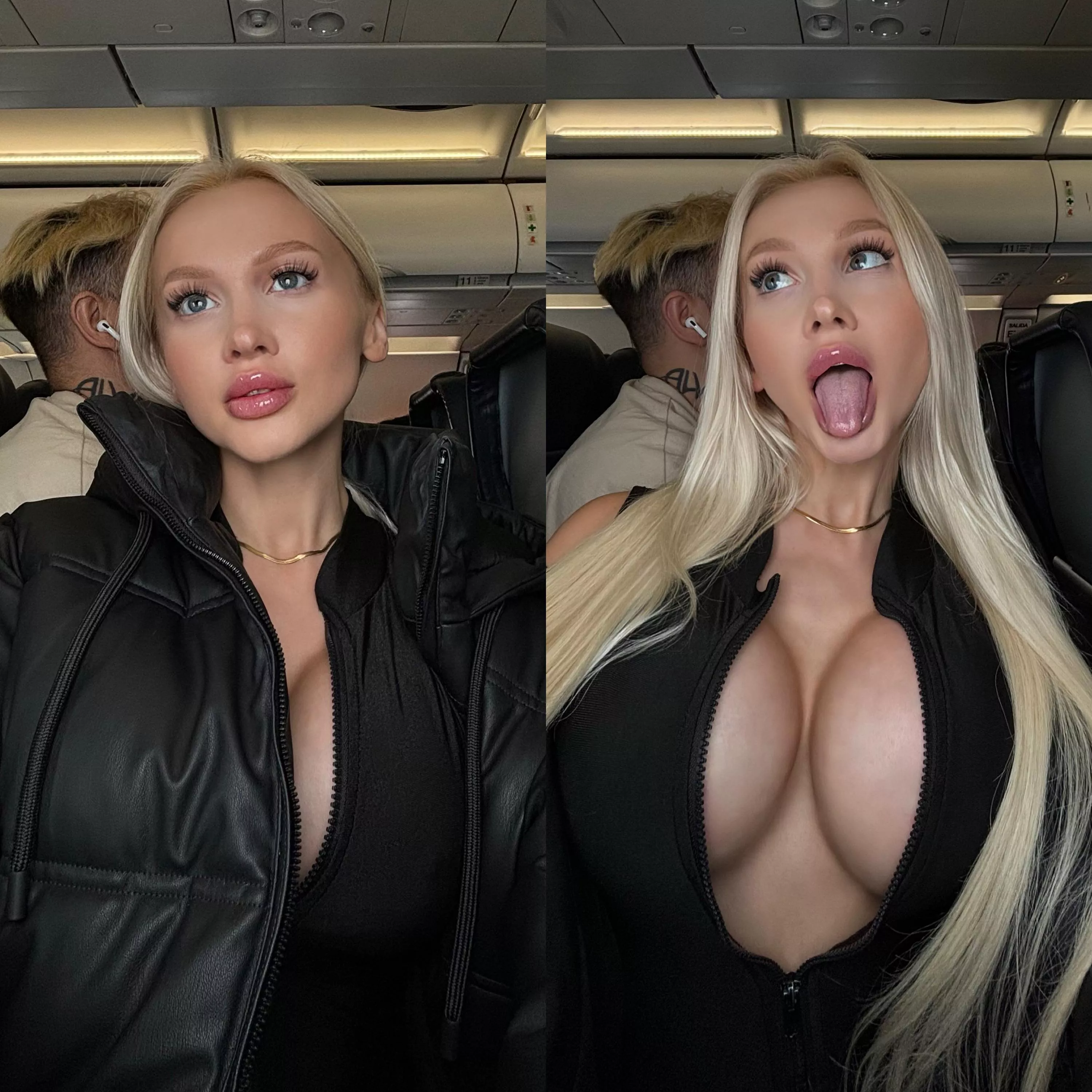 Fun fact about my big fake tits is that I can use them as pillow on a long flight