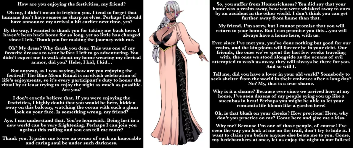 Homesick [isekai’d reader X elf friend] [conversation] [wholesome] [gender neutral POV] [friends to lovers]