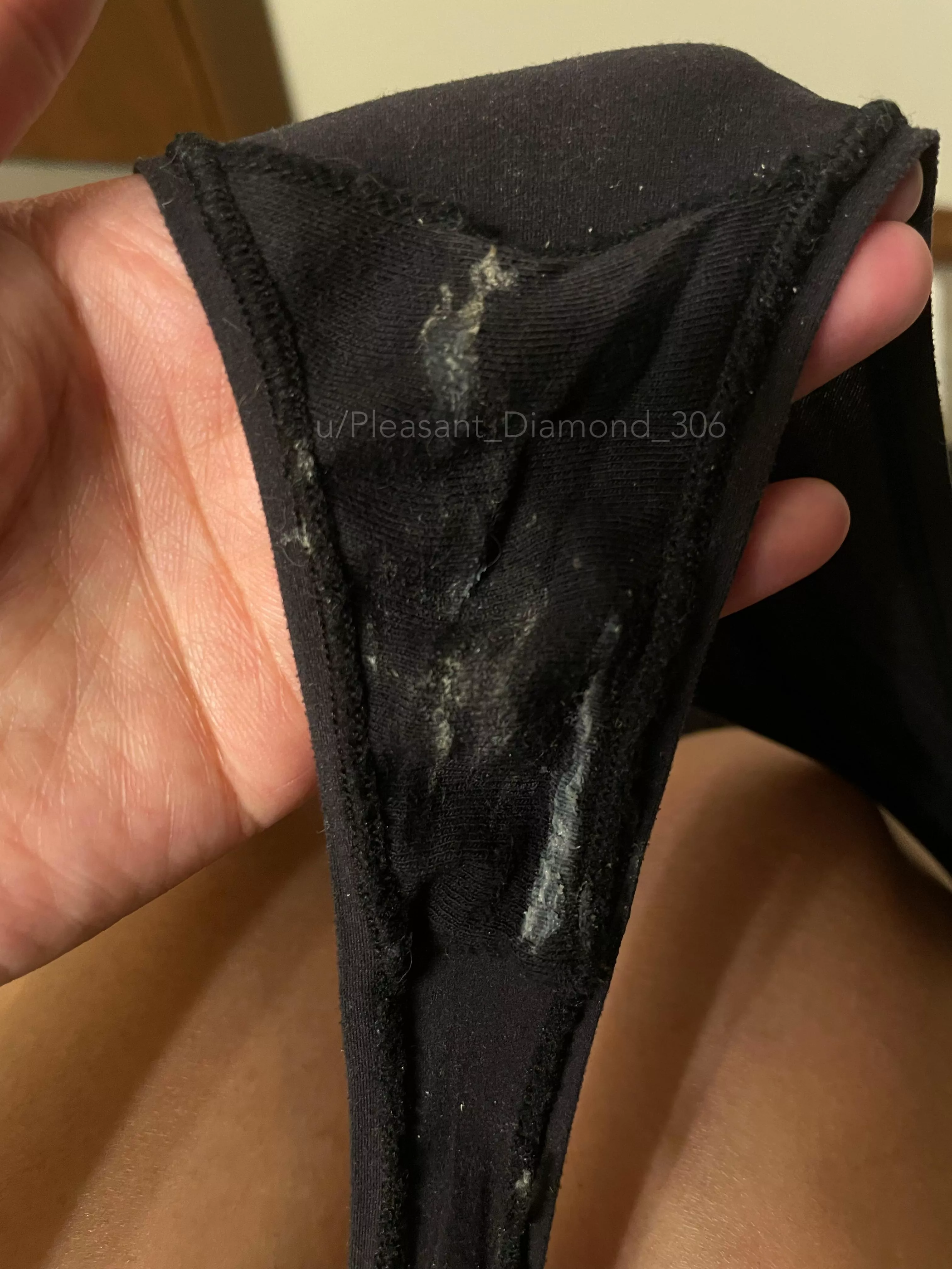 I love wearing black because you can see my juices so easily