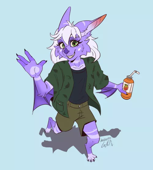 It's a good day for mango juice! Commission I did for @averycoolbat on Twitter 🍪 - (Slots are still available)