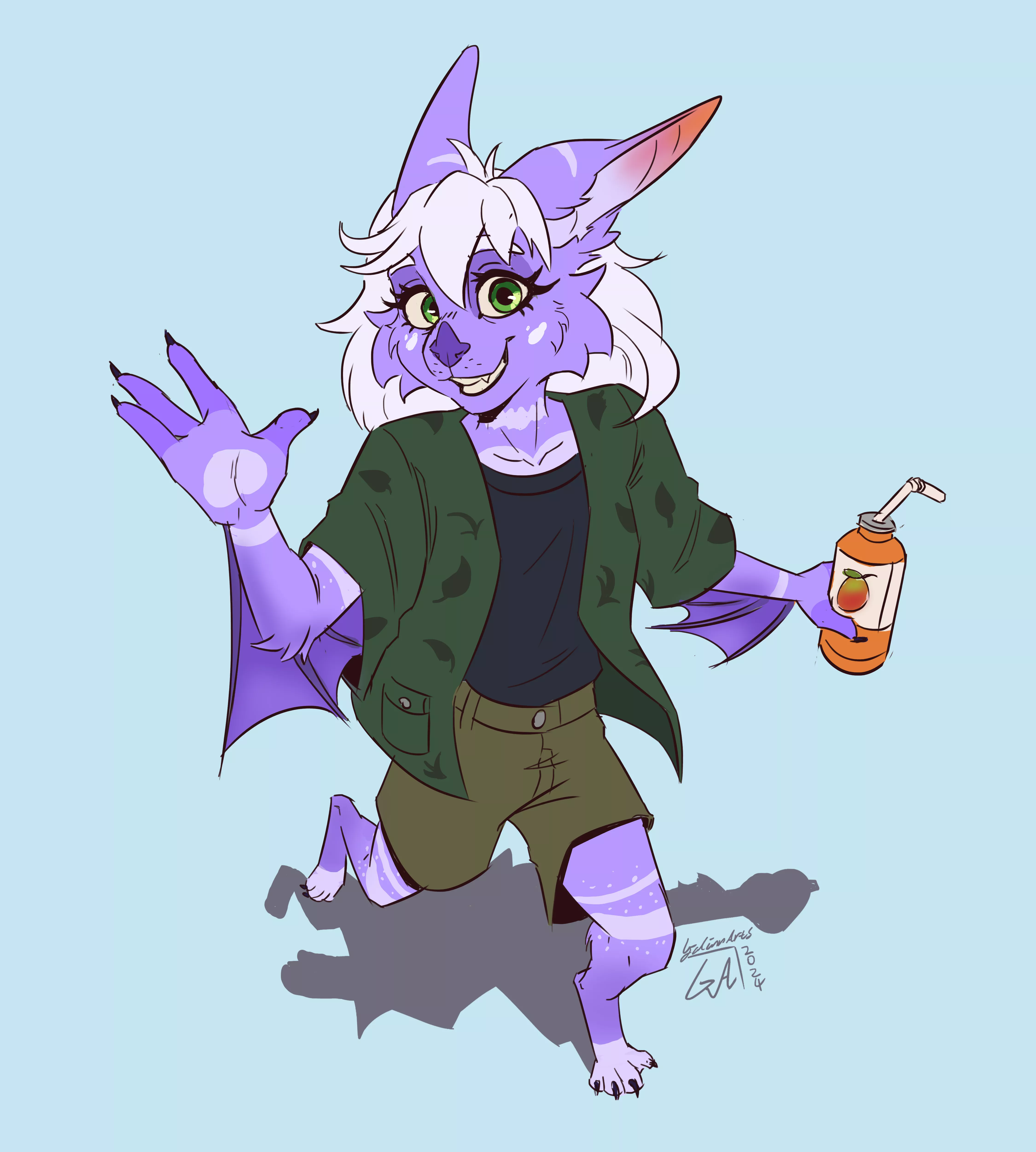 It's a good day for mango juice! Commission I did for @averycoolbat on Twitter 🍪 - (Slots are still available)