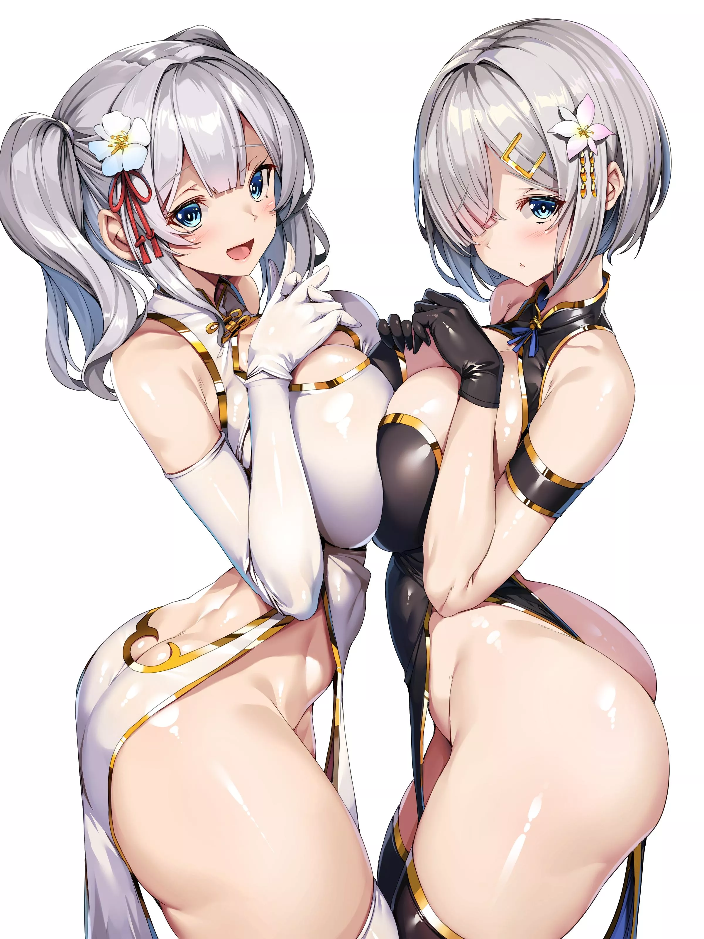 Kashima and Hamakaze in Chinese dresses