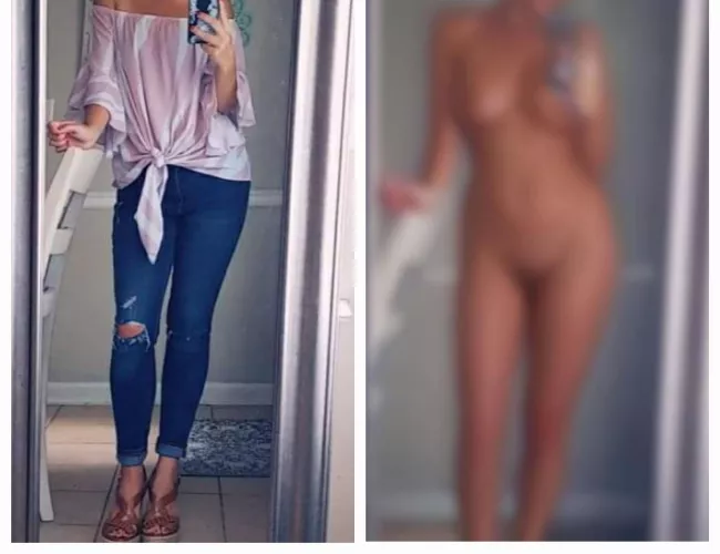 My wife before and after her bull.