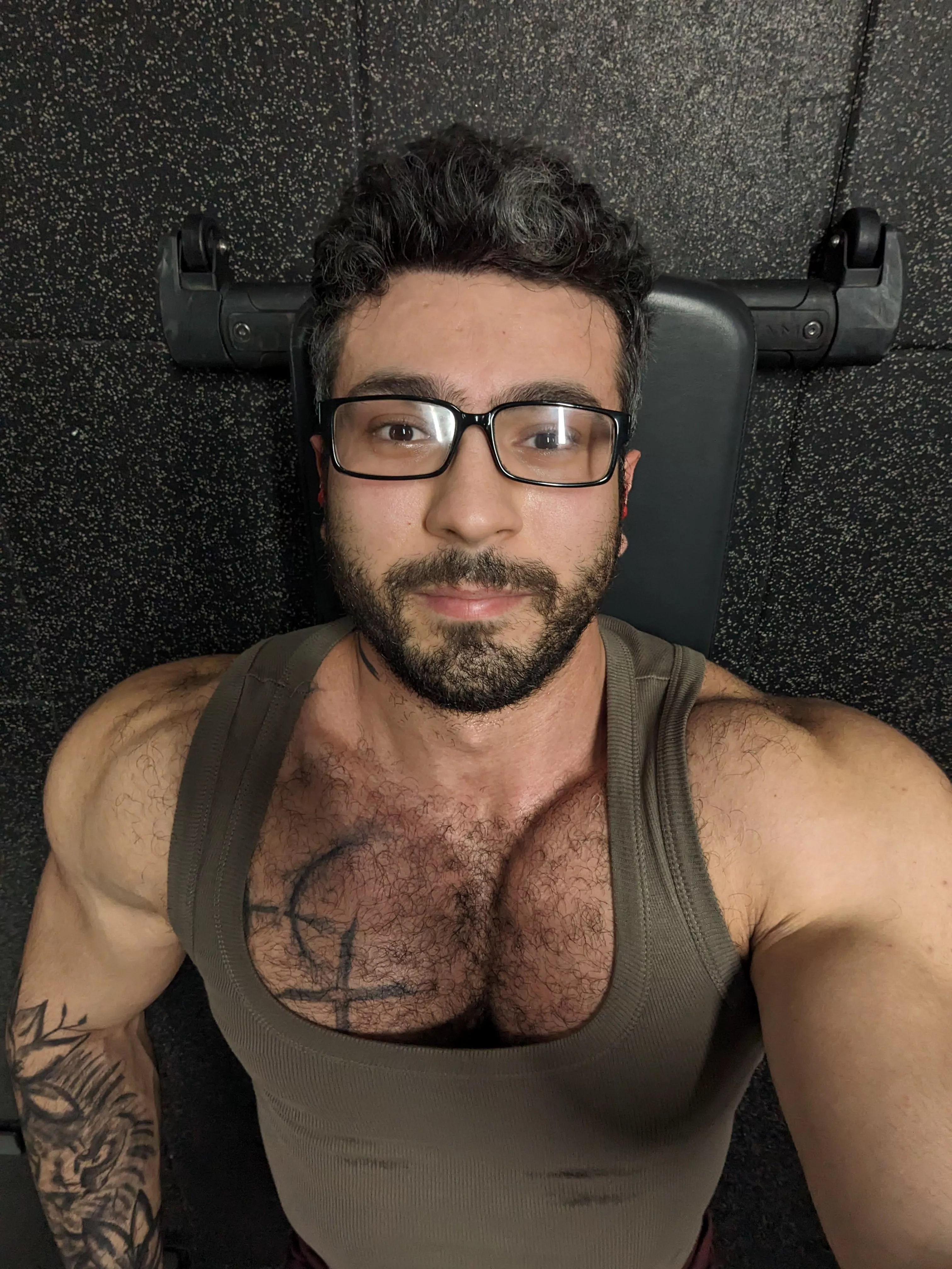 Resting on the bench