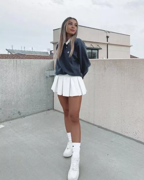 Tight and short, both me and my skirt .