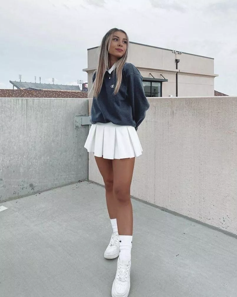 Tight and short, both me and my skirt .