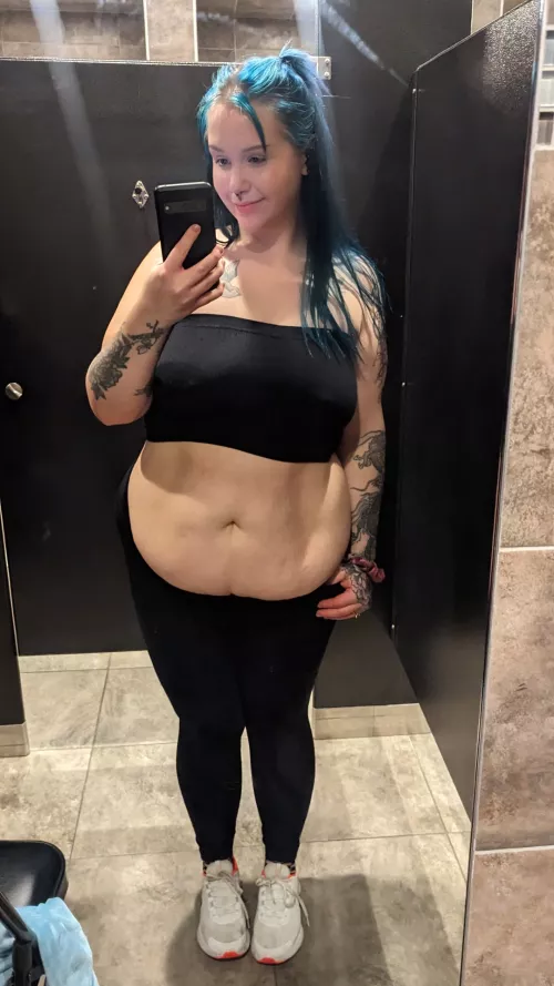 What my tummy looks like even after a workout :)