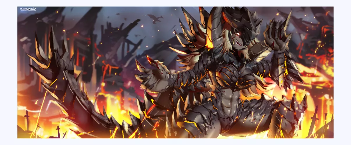 A follower wanted me to design a human female hybrid version of Akantor x3! (Art by me @ichimoral )