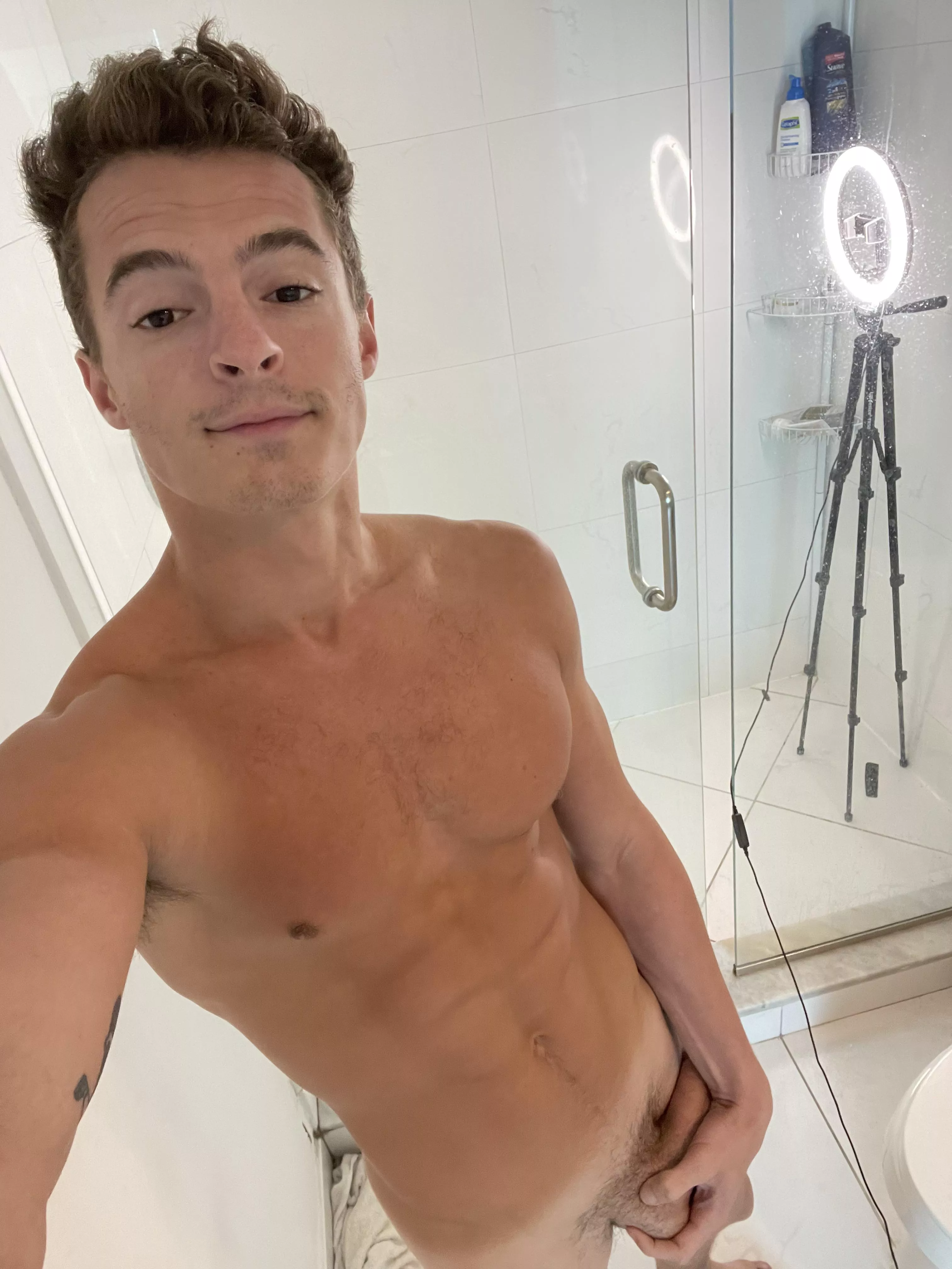 About to take a nice, hot, soapy shower!