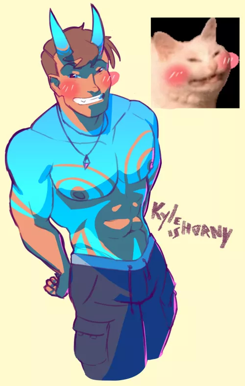another cat meme- oh god oh fuck what have i done, Kyle [OC] by me (kyleishorny)