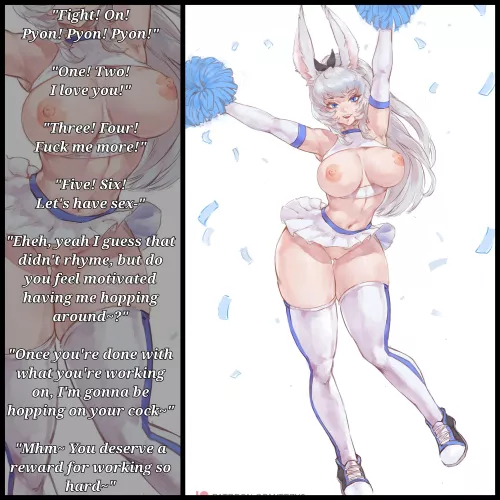 Bubbly bunny gf cheers you on~ [Male POV] [Bunny girl] [Cheerleader] [Wholesome]