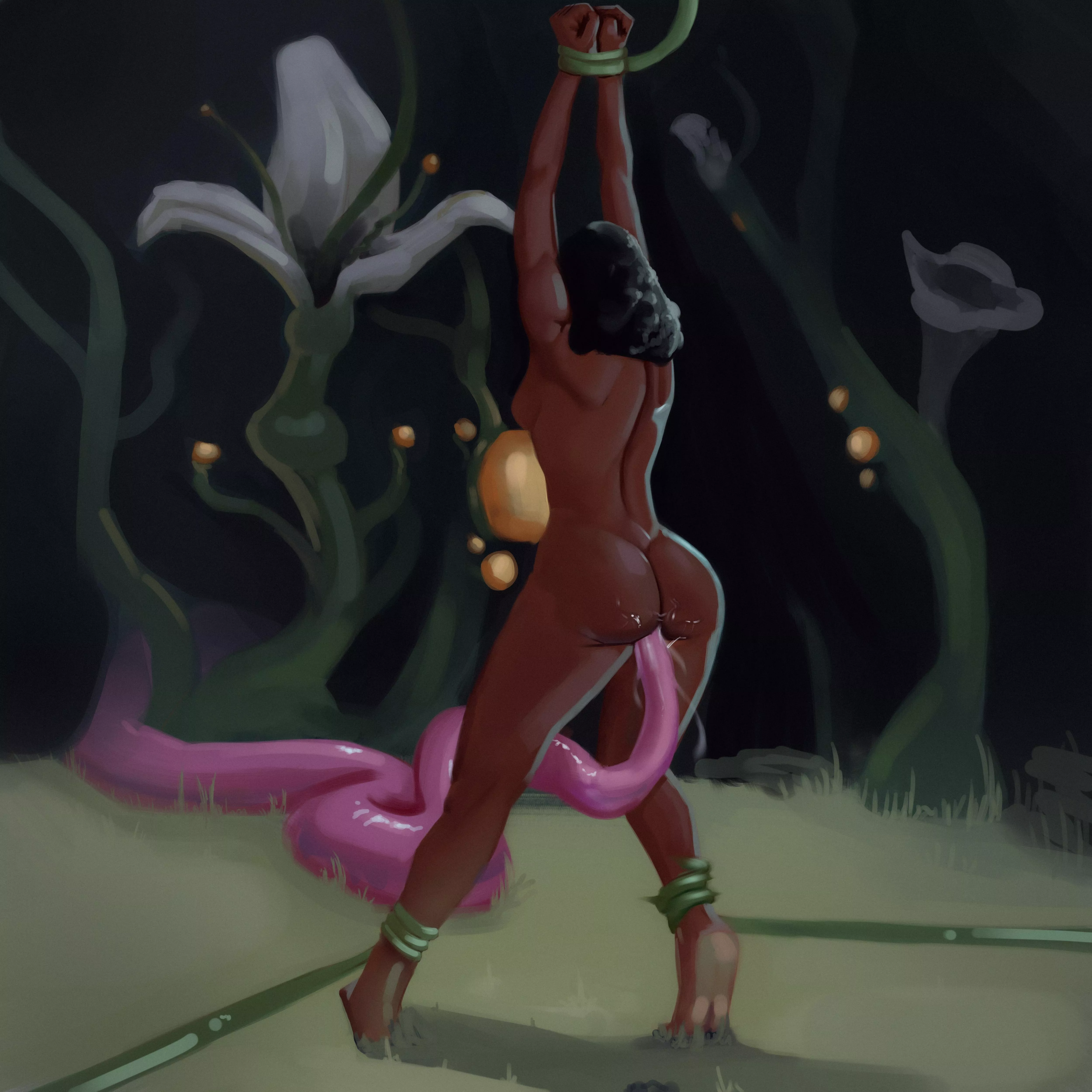 Explorer meets a Flower on a Alien World (OC)